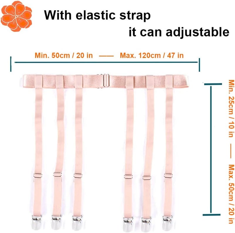 Aneliya Women Black Simplicity Sexy Suspender Garter Belt for Thigh High Stockings, Metal Clips - Image 2